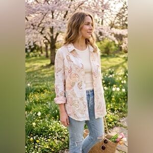 THE NU VINTAGE Women's Paisley Button-Up Shirt/ NWOT/ Large